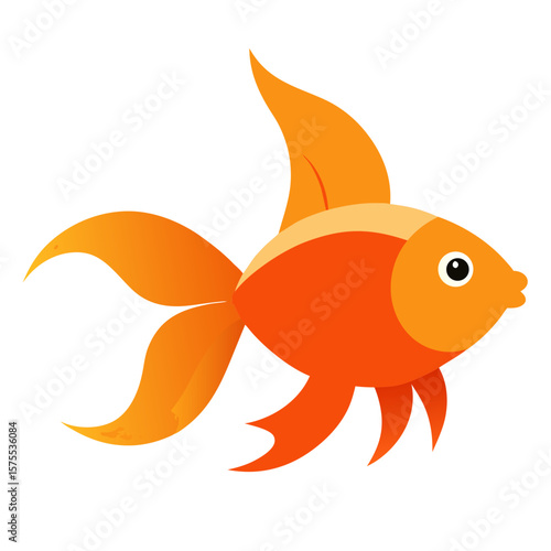 cartoon goldfish isolated