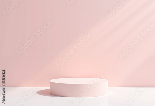 pink backdrop stage for presentations, cosmetics backdrop.