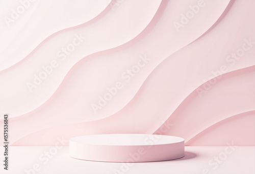 pink backdrop stage for presentations, cosmetics backdrop.