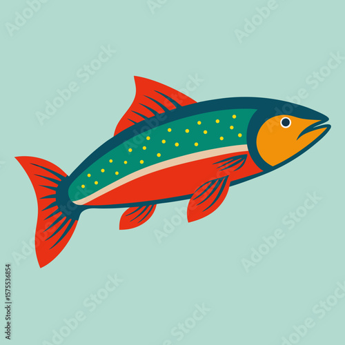 vector illustration of a fish