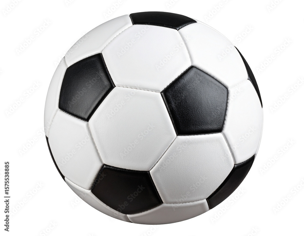 Fototapeta premium Classic Black and White Soccer Ball Isolated on White Background