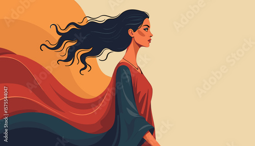Proud Middle-Eastern woman embracing her culture, vibrant artistry