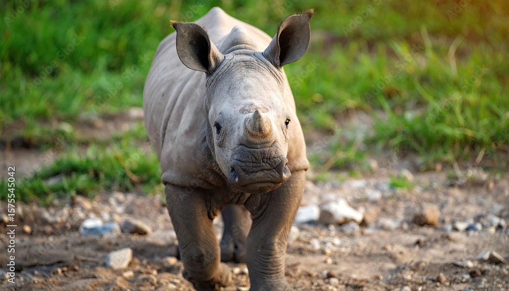 Baby rhino in the wild Baby rhino in the wild