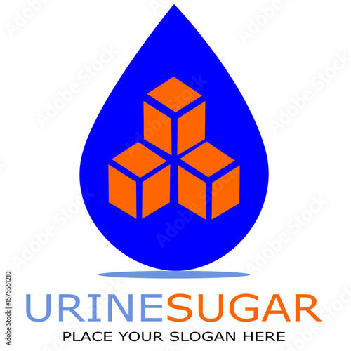 Urine Sugar Vector Logo Template
