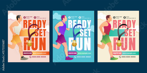 Marathon Running Event Social Media Post Design