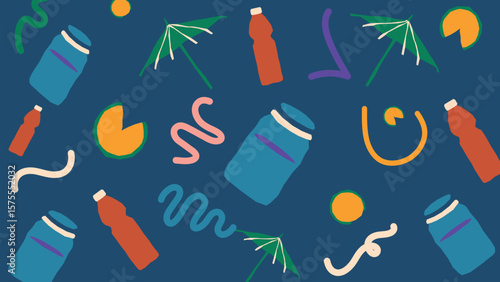 Mason jar and umbrella background