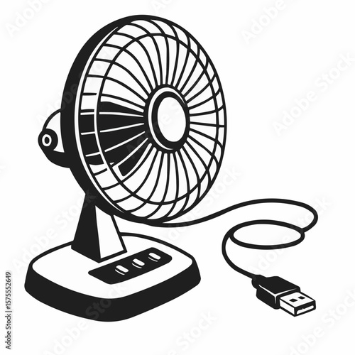 black fan vector illustration