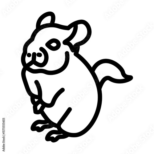 Chinchilla Vector Line Icon Design