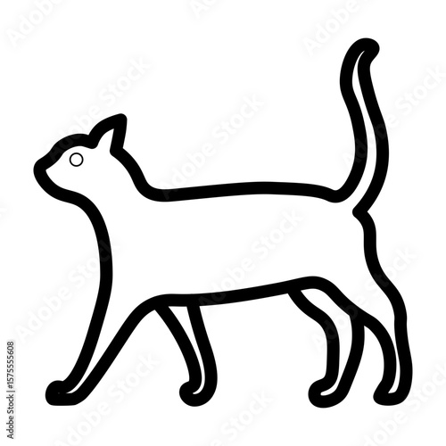 Schilderij op canvas Farm Cat Vector Line Icon Design