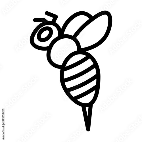 Bee Vector Line Icon Design