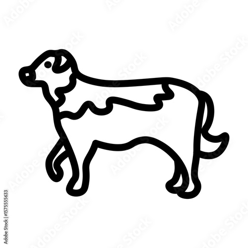 Sheepdog Vector Line Icon Design