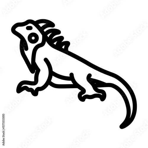 Iguana Vector Line Icon Design