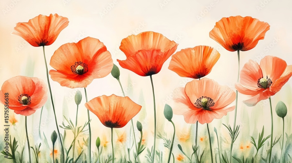 Fototapeta premium Beautiful Romantic Meadow Filled with Colorful Wildflowers Perfect for Family Greeting Cards Design