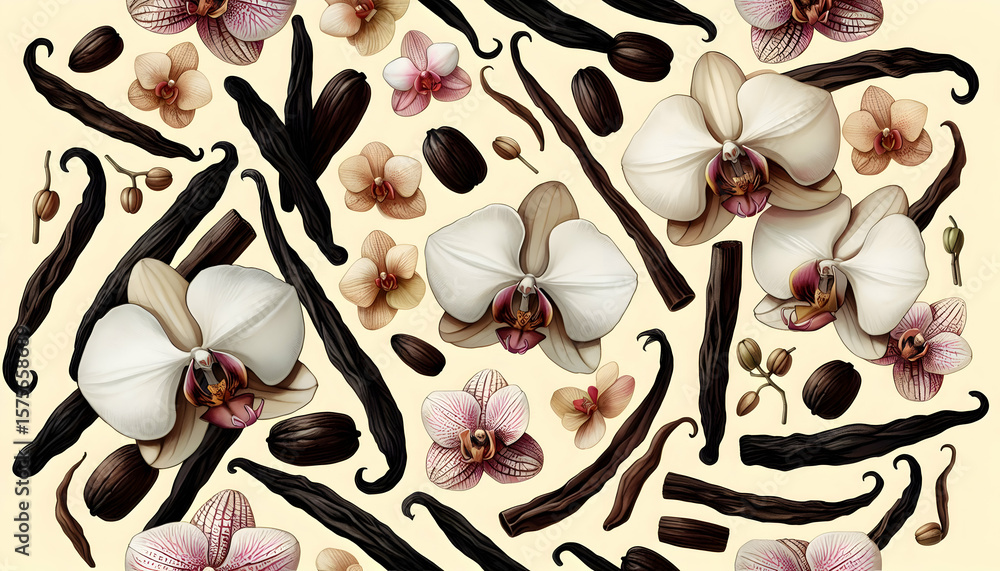 custom made wallpaper toronto digitalElegant Vanilla Orchid and Bean Seamless Wallpaper.
Lush Tropical Flower and Spice Botanical Background.
Sophisticated Vanilla Pattern for Luxury Decor.