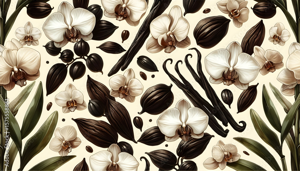 custom made wallpaper toronto digitalElegant Vanilla Orchid and Bean Seamless Wallpaper.
Lush Tropical Flower and Spice Botanical Background.
Sophisticated Vanilla Pattern for Luxury Decor.