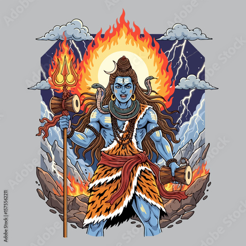 god shiva vector