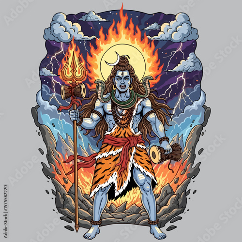 god shiva vector