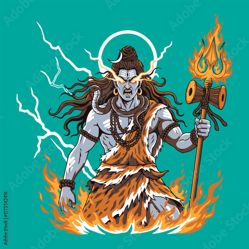 god shiva vector