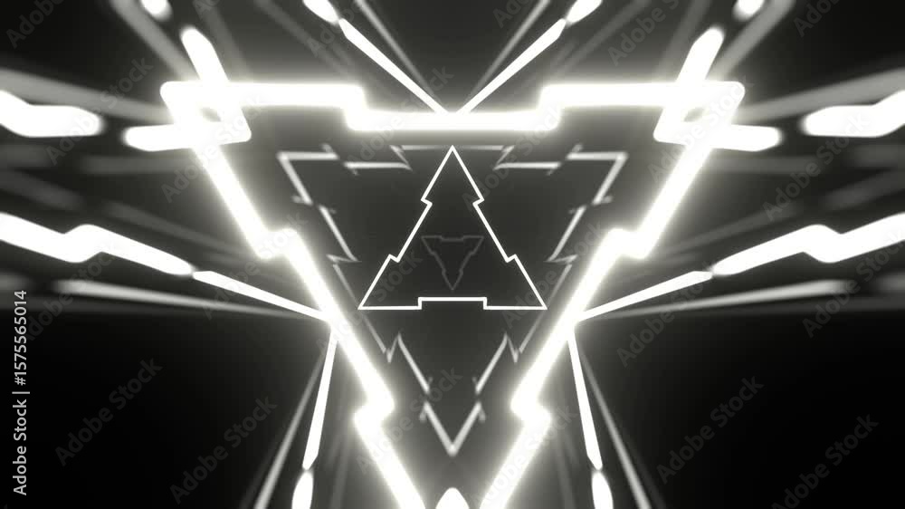 Red and White Strobe Light Effect in Abstract Tunnel Background VJ Loop in 4K