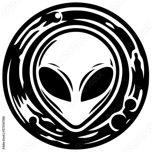 Alien silhouette vector design