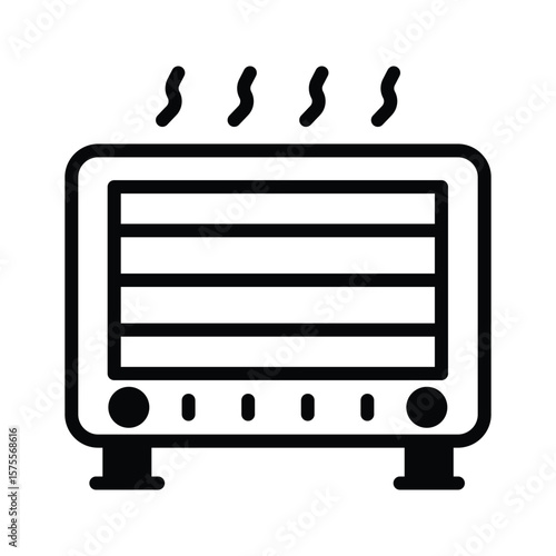 This icon of room heater creatively designed in glyph style