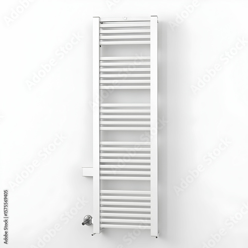 Modern water heating white aluminum bimetalic radiator isolated on white background