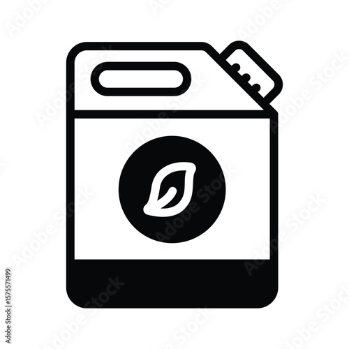 A modern customizable glyph icon of biofuel can, easy to edit