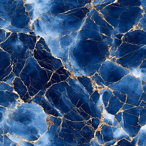 Stunning Blue Gold Marble Texture Background Luxury Design