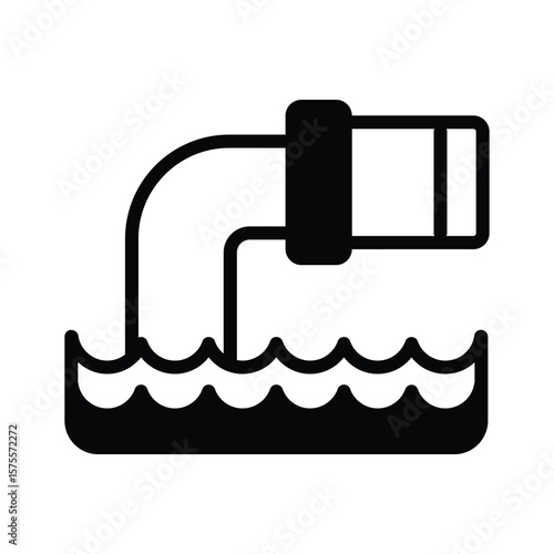 Well-crafted glyph icon symbolizing drainage system