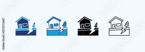 Natural Disasters Icon Set Multiple Style Collection