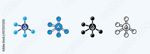 Methane Icon Set Multiple Style Collection