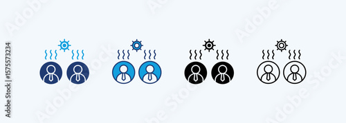 Warm Sunlight Icon Set Multiple Style Collection