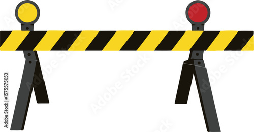  barricade with blinking lights.