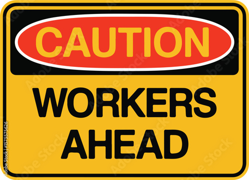 caution work in progress sign,worker ahead banner symbol, yellow notice