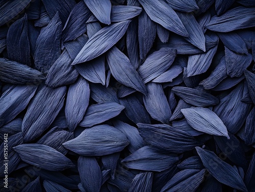 Deep Blue Floral Petals Texture Background Abstract Botanical Art