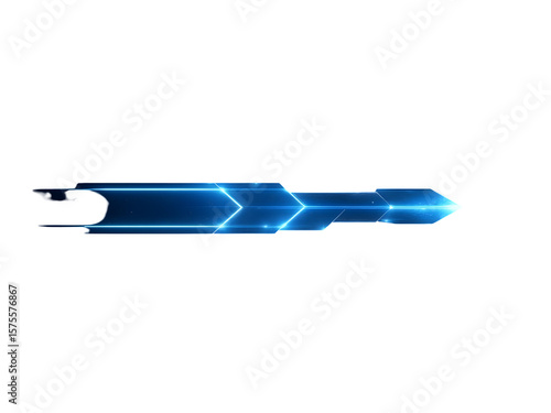 Wallpaper Mural Glowing Neon Blue Arrows Pointing Right Abstract Geometric Shape Digital Element isolated on a transparent background Torontodigital.ca