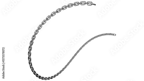 Metallic silver chain arcs dramatically across the transparent background, a cool graphical element suited for edgy designs.