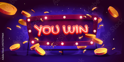 You win banner, casino, lottery or game win
