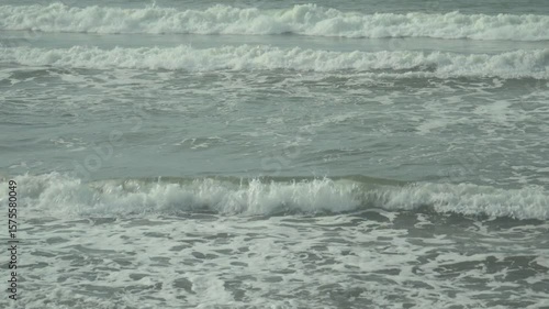 Closeup shot of ocean waves in 30 fps.