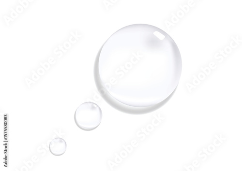 Serum gel toner drop. Clear skincare liquid texture. Cosmetic product swatch isolated on white background