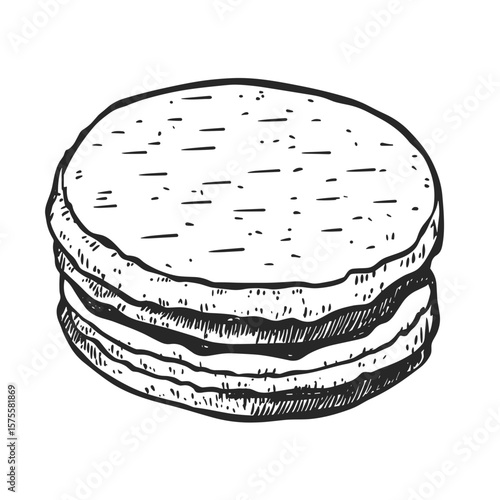 Biscuit, vector icons in sketch food and drinks