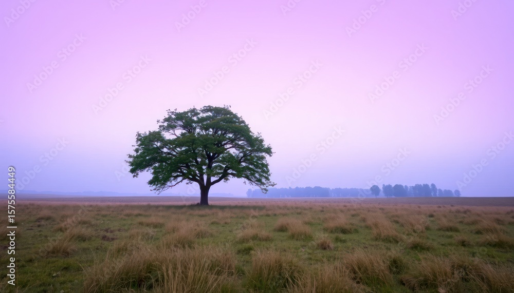 Obraz premium Tranquil lone tree landscape
