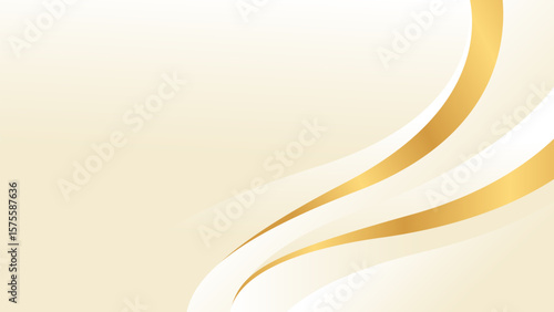 Abstract beige luxury background with gold lines. Elegant wave modern wallpaper. Template banner background for beauty products, sales, ads, events, web and pages