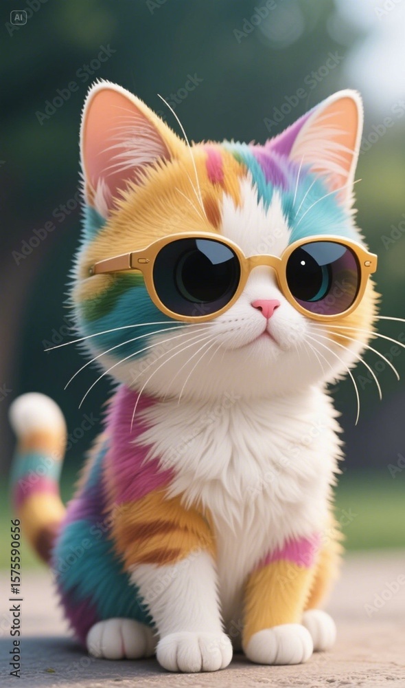 Fototapeta premium Kitten with Glasses