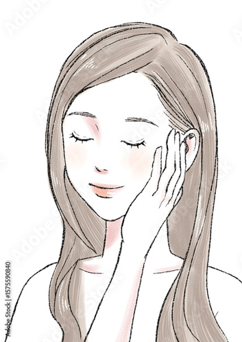 イラスト素材：女性・美容・うっとり