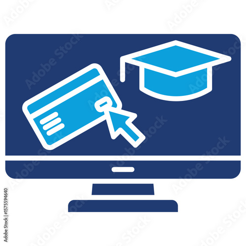 Cost Education Flat Blue Icon