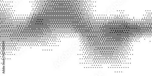 Trendy pixelated bitmap texture. Halftone gradient in Y2K style. Vector pixel template.