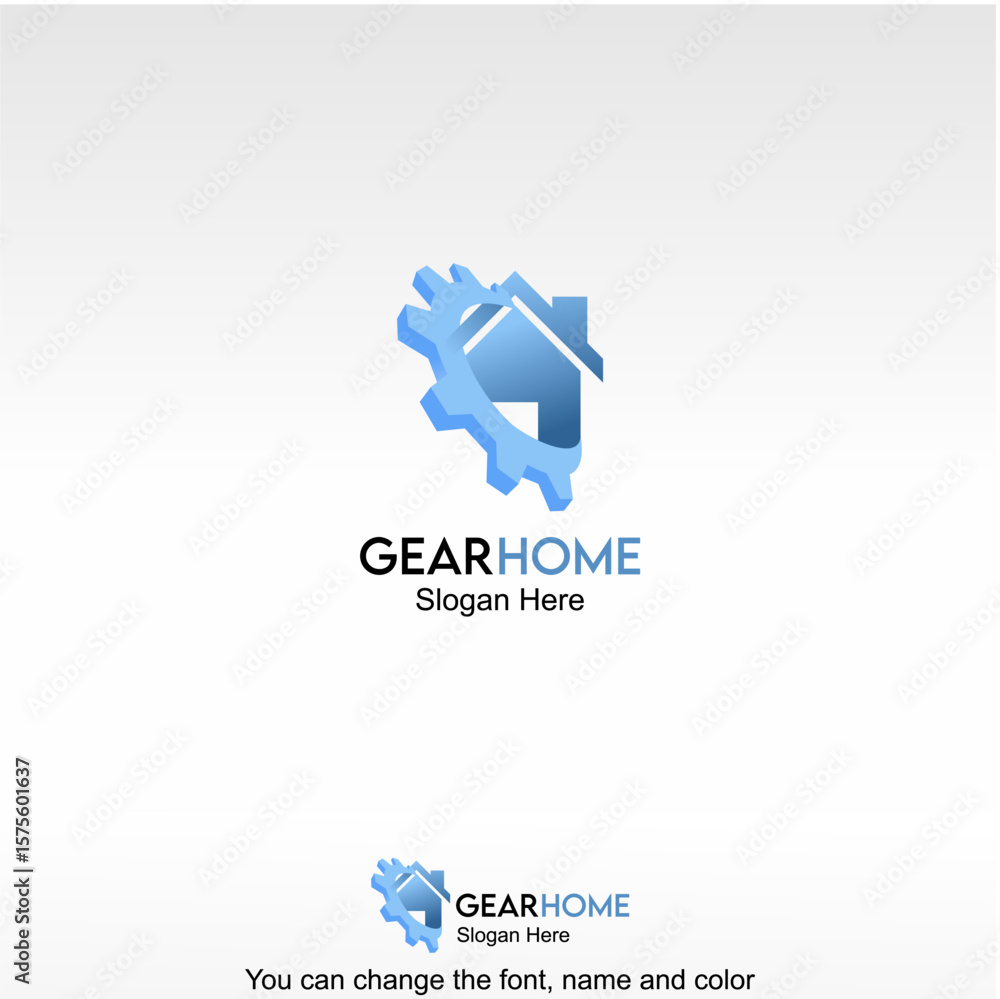 Obraz premium Gear Home Logo Template Design Vector