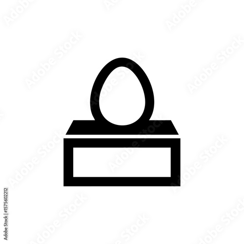 Minimalist black vector icon of a nest egg in a savings box, symbolizing retirement planning, personal finance security, or long-term investment goals.
