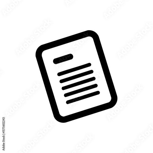 Minimalist black vector icon of a floating resume, symbolizing career opportunity, job application, or freelance movement.

